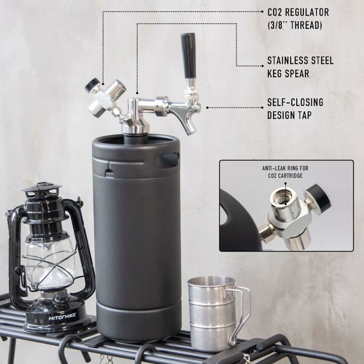Pressurized Growler Tap System - 128oz Matte Black
