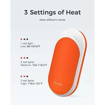 OCOOPA HotPal Rechargeable Hand Warmer, 5200mAh Electric Handwarmer,Portable Pocket Heater, Heat Therapy Great for Raynauds, Hunting, Golf, Camping, Women Mens Gifts