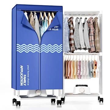 Portable Clothes Dryer with Timer - 60" Laundry Drying Wardrobe | Electric Rack
