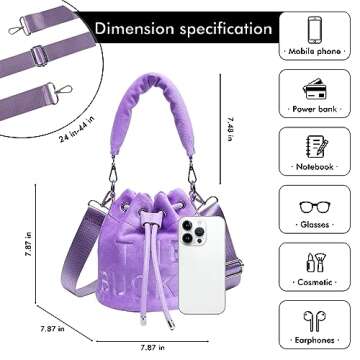 Chic JQAliMOVV Mini Bucket Bag for Women Soft Plush Design