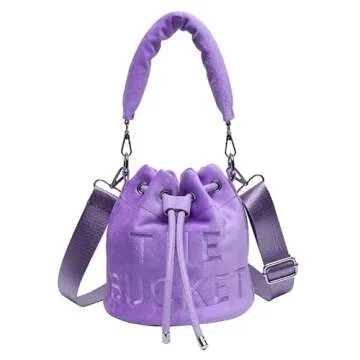 Chic JQAliMOVV Mini Bucket Bag for Women Soft Plush Design