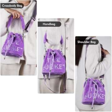 Chic JQAliMOVV Mini Bucket Bag for Women Soft Plush Design