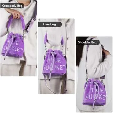 Chic JQAliMOVV Mini Bucket Bag for Women Soft Plush Design