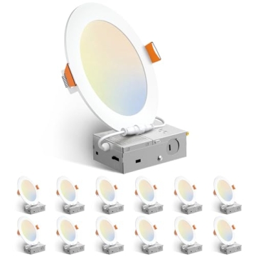 Amico Ultra-Thin 5CCT LED Recessed Lights 12 Pack