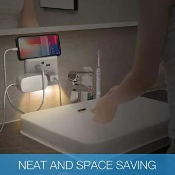 Multi Plug Outlet Extender with USB Charger and Night Light