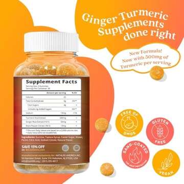 BeLive Turmeric Curcumin with Black Pepper & Ginger - 500 mg of Turmeric and Ginger Supplement for I...