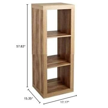 Better Homes and Gardens Furniture 3-Cube Room Organizer Storage Bookcases Weathered (3 Cube, Weathered)