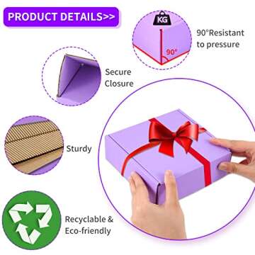 Small Purple Shipping Boxes - Pack of 25 for Gifts and More