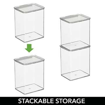 mDesign Stackable Airtight Kitchen Organizer - 4 Pack