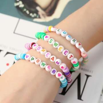 LANGASQUE Valentines Day Party Supplies, 24 Pack Friendship Bead Bracelet with Valentines Day Cards,...