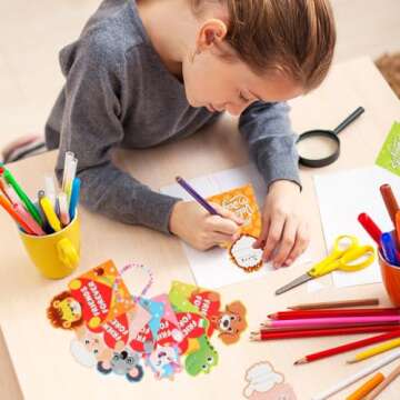 LANGASQUE Valentines Day Party Supplies, 24 Pack Friendship Bead Bracelet with Valentines Day Cards, Valentines Day Party Supplies for School Classroom Prizes Exchange (Animal Style)