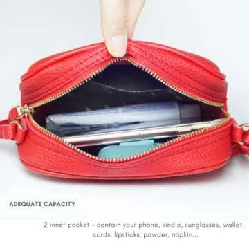 Gift for Girls Women Heart Purse Crossbody Bag PU Leather Roomy with Tassel and Adjustable Straps Design in Italy (Red & Rose Red)