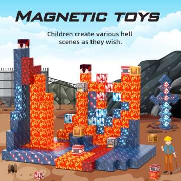 Magnetic Blocks Building Toys Gifts Construction Toys for 3 4 5 6 7 8 Year Old Boys & Girls, STEM Mo...