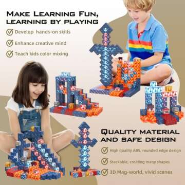 Magnetic Blocks Building Toys Gifts Construction Toys for 3 4 5 6 7 8 Year Old Boys & Girls, STEM Montessori Sensory Toys Creative Kids Toys