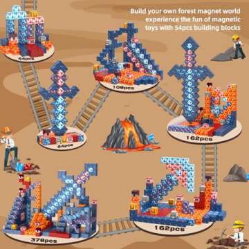 Magnetic Blocks Building Toys Gifts Construction Toys for 3 4 5 6 7 8 Year Old Boys & Girls, STEM Montessori Sensory Toys Creative Kids Toys