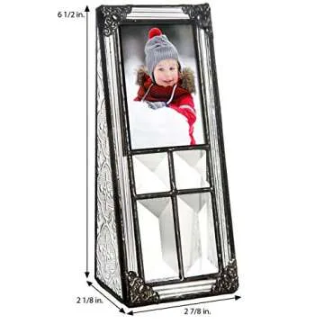 2x3 Picture Frame Small Photo School Wallet Size Clear Vintage Stained Glass Baby Grandparent Keepsake Gift J Devlin Pic 360-23