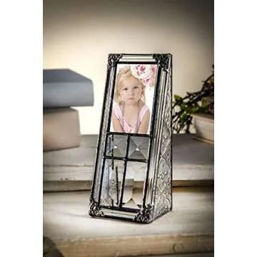 2x3 Picture Frame Small Photo School Wallet Size Clear Vintage Stained Glass Baby Grandparent Keepsake Gift J Devlin Pic 360-23