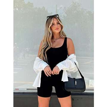 ZileZile Women's Sexy Bodycon One Piece Romper Sleeveless Tank Top Shorts Jumpsuit black