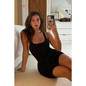 ZileZile Women's Sexy Bodycon One Piece Romper Sleeveless Tank Top Shorts Jumpsuit black