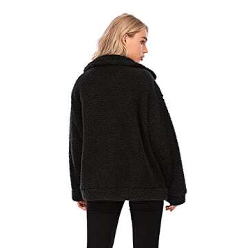YYW Jackets for Women,Casual Fleece Fuzzy Faux Shearling Warm Winter Oversized Outwear Jackets Shaggy Coat