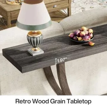 Tribesigns Console Table with Geometric Metal Base