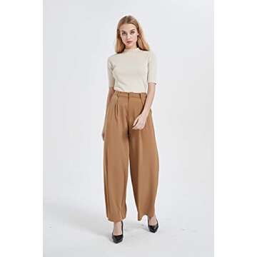 Tronjori Women High Waist Palazzo Pants for Casual Elegance