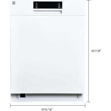 Kenmore 24" Built-In Stainless Steel Tub Dishwasher with SmartWash, Smart Dry, and MoreSpace Adjustable Rack, Energy Star Certified, White