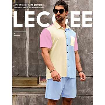 LecGee Men's Casual Two Piece Summer Outfit Sets for Stylish Comfort