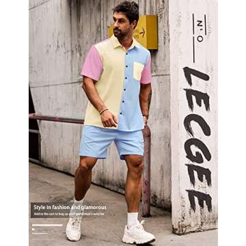 LecGee Men's Casual Two Piece Summer Outfit Sets