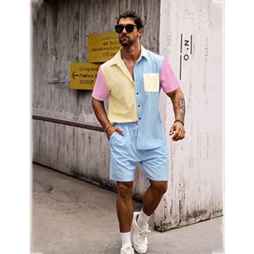 LecGee Men's Casual Two Piece Summer Outfit Sets