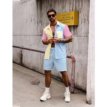 LecGee Men's Casual Two Piece Summer Outfit Sets