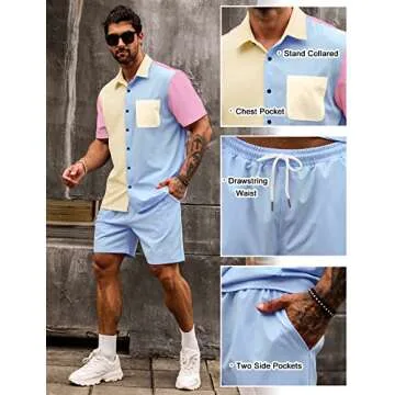 LecGee Men's Casual Two Piece Summer Outfit Sets
