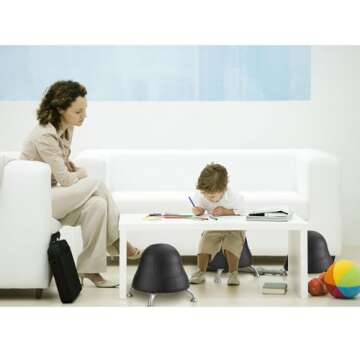 Safco Runtz Ball Chair for Kids, Anti-Burst, Exercise Ball Chair, Promotes Movement, Better Posture and Balance, Black