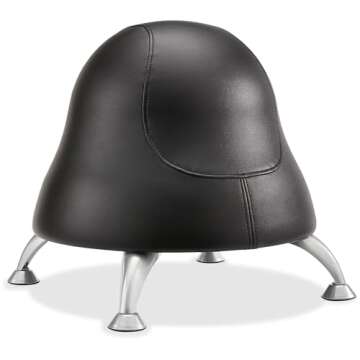 Safco Runtz Ball Chair for Kids, Anti-Burst, Exercise Ball Chair, Promotes Movement, Better Posture and Balance, Black