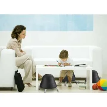 Safco Runtz Ball Chair for Kids, Anti-Burst, Exercise Ball Chair, Promotes Movement, Better Posture and Balance, Black