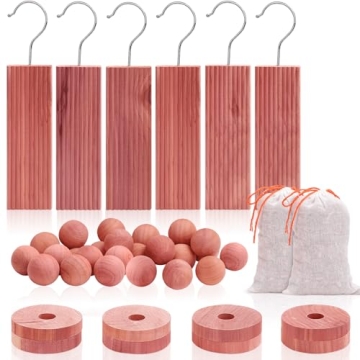 Homode Cedar Closet Pack - Natural Cedar Blocks, Balls, and Sachets for Fresh Clothes
