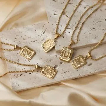 JSJOY Gold Initial Necklace - Personalized Jewelry Gift for All