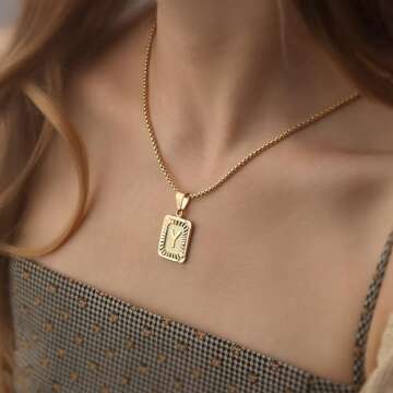 JSJOY Gold Initial Necklaces for Women Mens Letter M Necklace Monogram Initial Pendant Necklace for Women Graduation Gifts for Her 2023