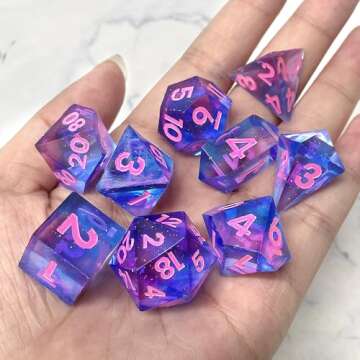 RESINWORLD 9 Piece Polyhedral Dice Mold Set for Gaming