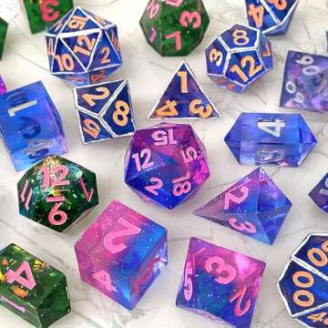 RESINWORLD 9 Piece Polyhedral Dice Mold Set for Gaming