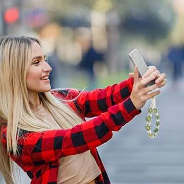 WALXINK Handmade Flower Wristlet Keychain for Women