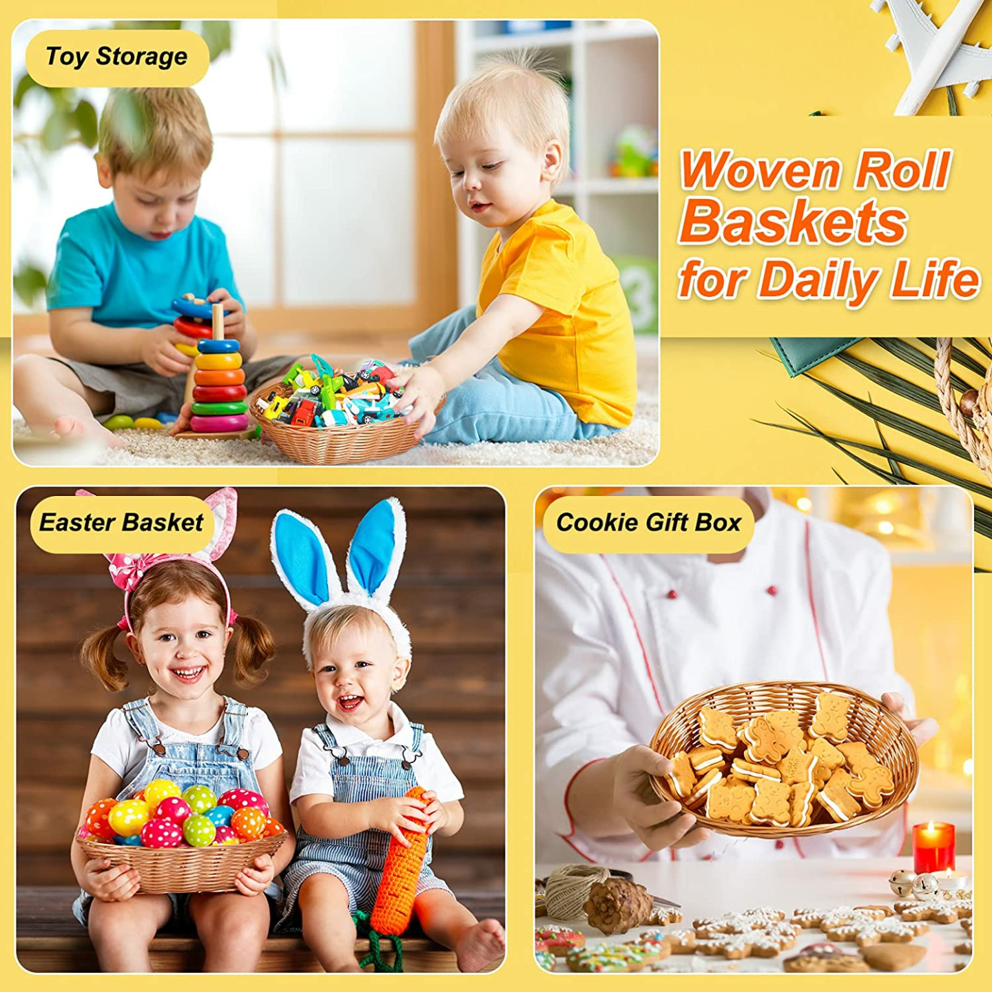 Easter Gift Basket Set - 18 Plastic Baskets & 20 Bags