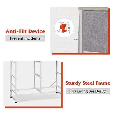 WLIVE Fabric Dresser for Bedroom, 6 Drawer Double Dresser, Storage Tower with Fabric Bins, Chest of Drawers for Closet, Living Room, Hallway, Light Grey