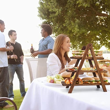 Manspdier Wood 3 Tier Serving Tray for Elegant Entertaining