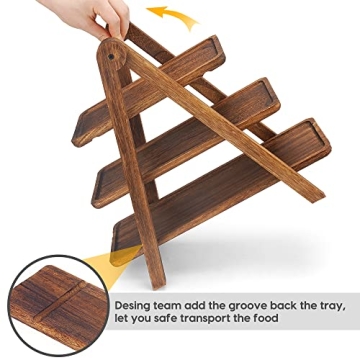 Manspdier Wood 3 Tier Serving Tray for Elegant Entertaining