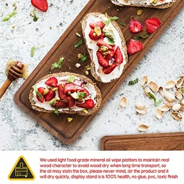 Manspdier Wood 3 Tier Serving Tray for Elegant Entertaining