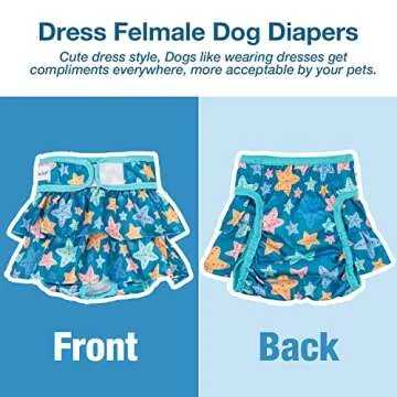 Stylish 3-Pack Washable Female Dog Diapers for Girls
