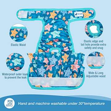 Stylish 3-Pack Washable Female Dog Diapers for Girls