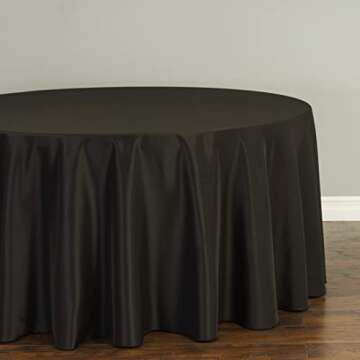LTC LINENS 120 Inch Round Tablecloth - Washable and Stylish