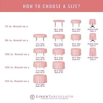 LTC LINENS 120 Inch Round Tablecloth - Washable and Stylish